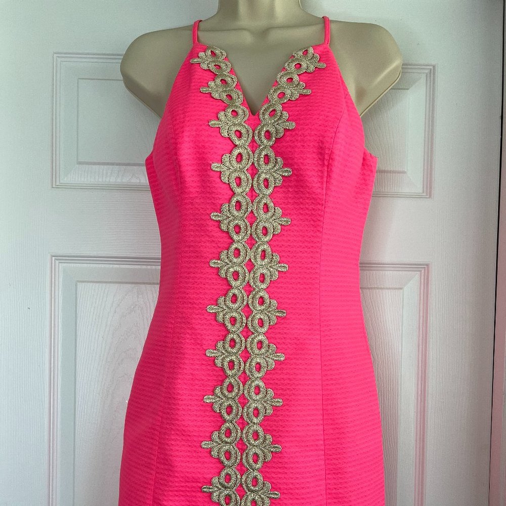 Lilly Pulitzer Bungalow Pin Pearl Shift Dress NWT Size 2